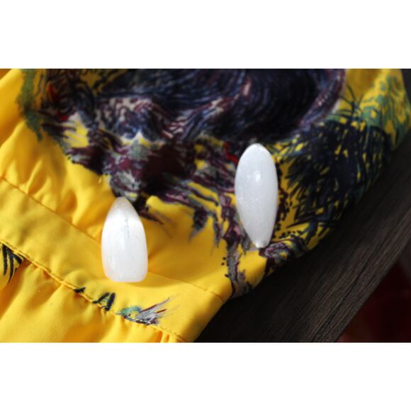 Guess Yellow Japanese Watercolor Tiger Dress Floral Hollywood Sun Halter Medium - Picture 13 of 16